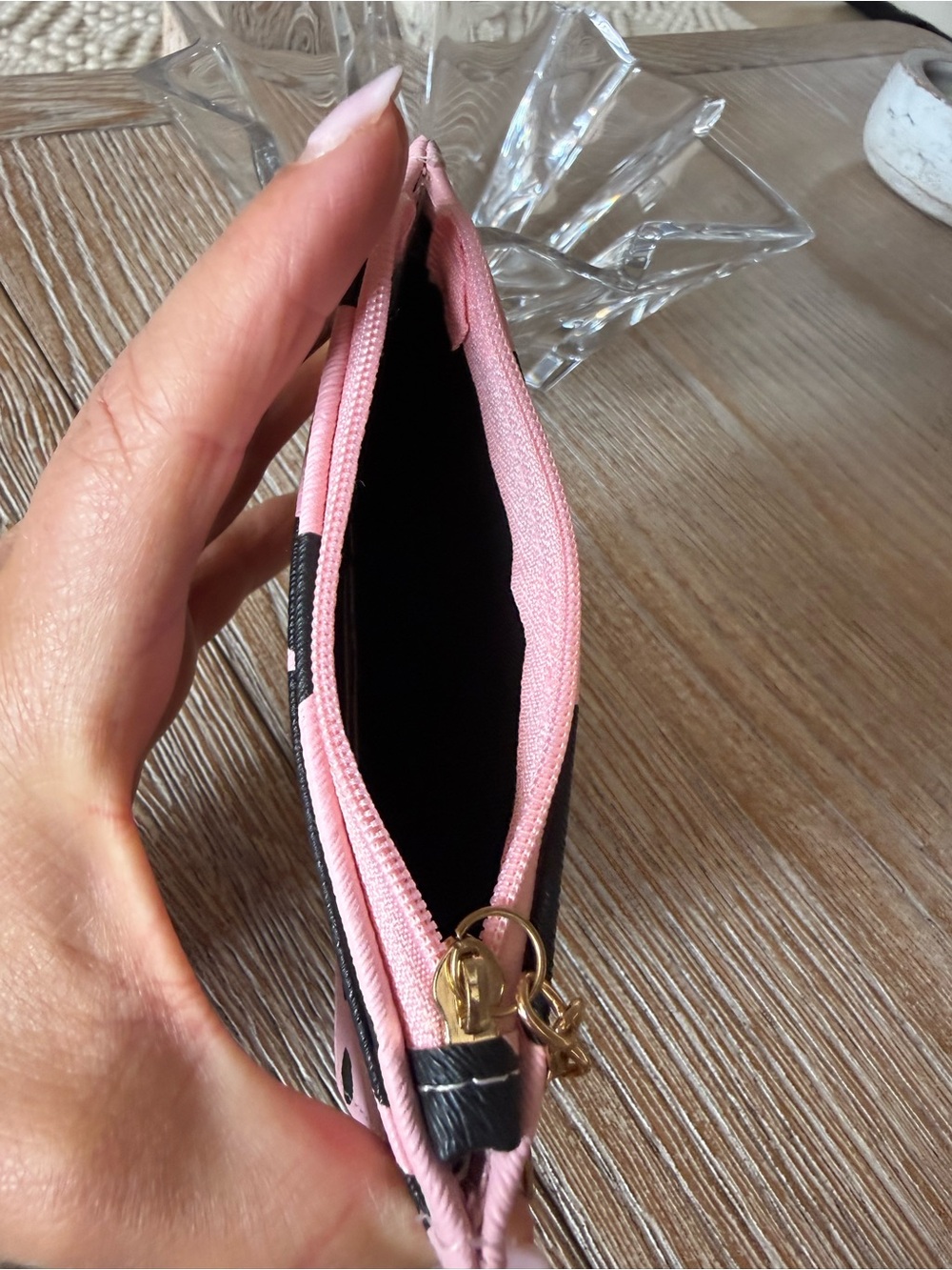 Pink and Black Cow Print Card Holder - Picture 3 of 4
